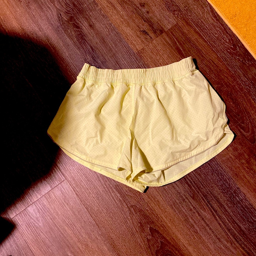 Neon/light yellow lululemon shorts